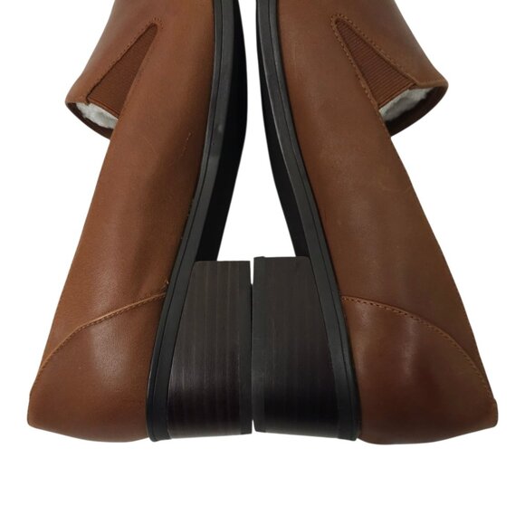 Bella Vita Ohara Burnished Leather Loafer Women 12M Camel Slip On Block Heel NEW - Picture 15 of 16